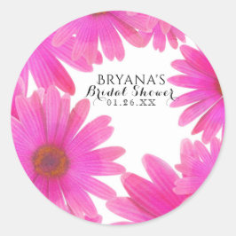 Pink Daisies Floral Daisy Spring Gastgeschenk Runder Aufkleber