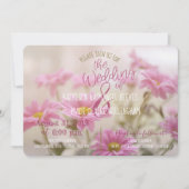 Pink Daisies Hochzeitseinladung Romantische Blume Einladung (Vorderseite)