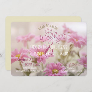 Pink Daisies Hochzeitseinladung Romantische Blume Einladung