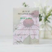 PINK DAISIES KUNDENBARE RSVP-KARTEN RSVP KARTE (Stehend Vorderseite)