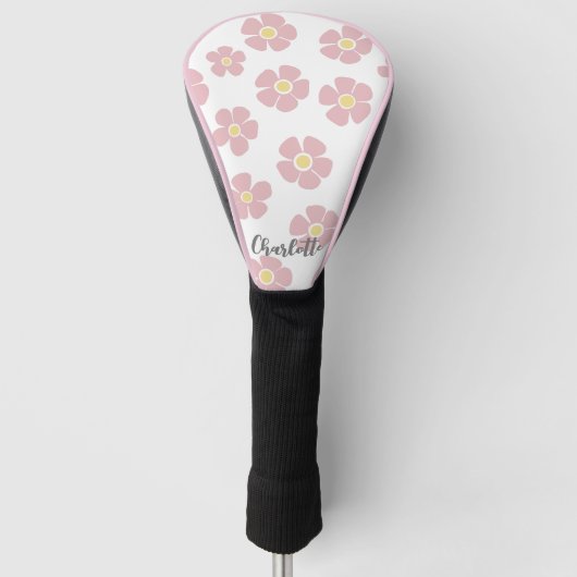 Pink Daisies Ladys Golf Head Cover Golf Headcover (Vorderseite)