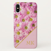 Pink Daisies Monogram Case-Mate iPhone Hülle (Rückseite)