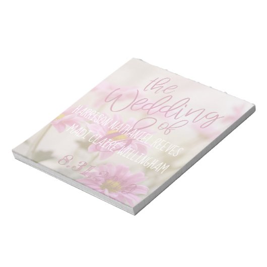 Pink Daisies Notepad Romantische Blume Notizblock (Rotiert)