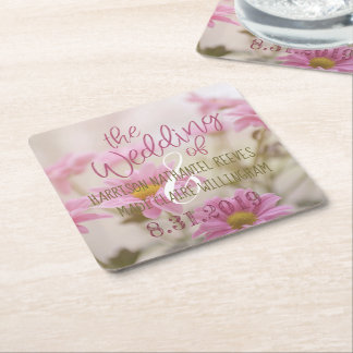 Pink Daisies Paper Untersetzer Set Romantische Blu