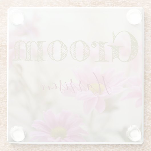 Pink Daisies Romantischer Blumenglas-Untersetzer Glasuntersetzer (Rückseite)