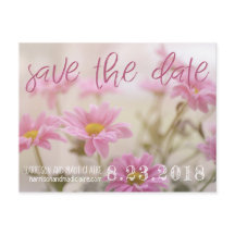 Pink Daisies Save the Date Card Romantische Blume