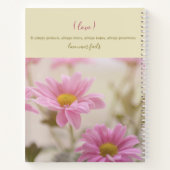 Pink Daisies Spiral Notebook Romantische Blume Notizblock (Rückseite)