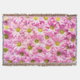 Pink Daisies Throw Blanket Decke