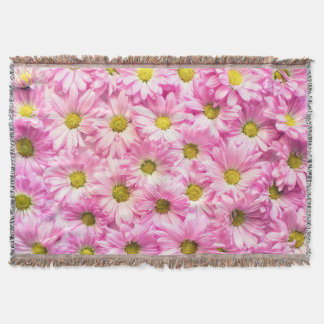 Pink Daisies Throw Blanket Decke