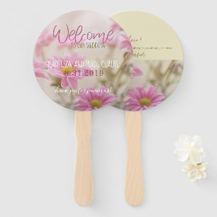 Pink Daisies Wedding Fans Romantische Blume Fächer