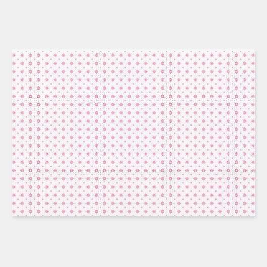Pink Daisis, Dots and Hearts Wrapping Paper Geschenkpapier Set (Vorderseite 3)