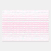 Pink Daisis, Dots and Hearts Wrapping Paper Geschenkpapier Set (Vorderseite)