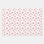 Pink Daisis & Dots auf Weiß Geschenkpapier Set (Vorderseite)