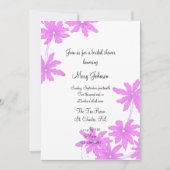 Pink Daisis on White Bridal Dusche Einladung (Vorderseite)