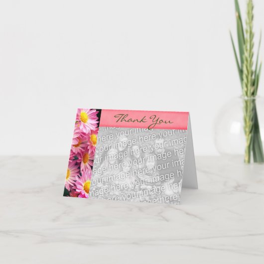 Pink Daisis Vielen Dank, dass Sie Fotokarte Dankeskarte (Vorderseite)