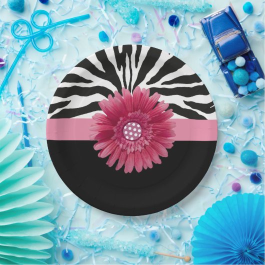 Pink Daisy 1 Pappteller (Party)