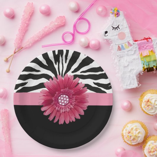 Pink Daisy 1 Pappteller (Party)