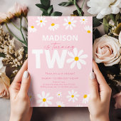 Pink Daisy 2. Geburtstag Einladung