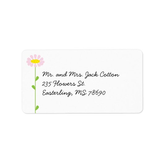 Pink Daisy Adressaufkleber (Vorne)