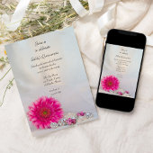 Pink Daisy and Buttons Quinceañera Party Einladung