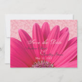 Pink Daisy Ankündigung Datum freihalten Einladung (Vorderseite)