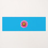 Pink Daisy auf blau Yogamatte (Rückseite (Horizontal))