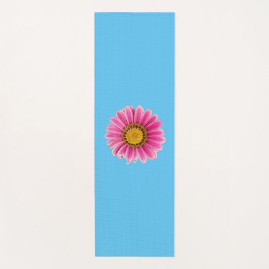Pink Daisy auf blau Yogamatte (Vorderseite)