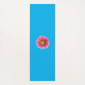 Pink Daisy auf blau Yogamatte (Rückseite)