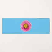 Pink Daisy auf blau Yogamatte (Vorderseite (Horizontal))