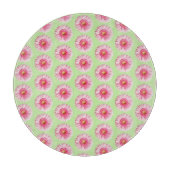 Pink Daisy auf Mint Pastel Kitchen Circle Schneidebrett (Vorderseite)