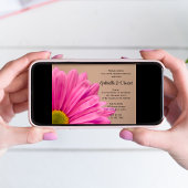 Pink Daisy auf Tan Post Wedding Brunch Einladung