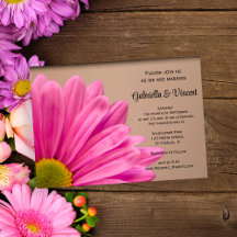 Pink Daisy auf Tan Wedding