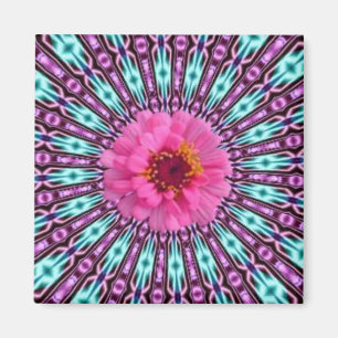 Pink Daisy aus Kristalllicht Magnet