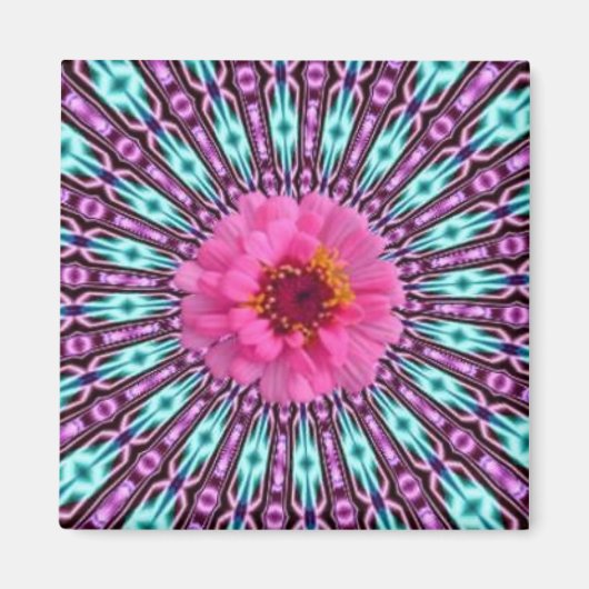 Pink Daisy aus Kristalllicht Magnet (Vorne)