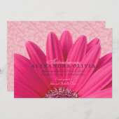 Pink Daisy Baby Girl Foto Geburtsankündigung Ankündigung (Vorne/Hinten)