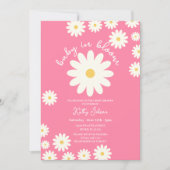 Pink Daisy Baby in Bloom Baby Dusche Einladung (Vorderseite)