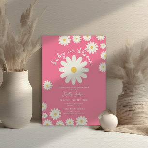 Pink Daisy Baby in Bloom Baby Dusche Einladung