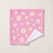 Pink Daisy Badetuch Set (Waschlappen)