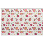 Pink Daisy Bees Ladybugs Stoff (Fat Quarter (45,7 x 55,9 cm))