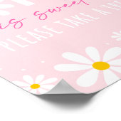 Pink Daisy Birthday Leckerei Zeichen Poster (Ecke)