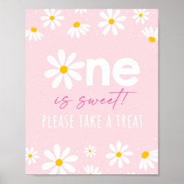 Pink Daisy Birthday Leckerei Zeichen Poster