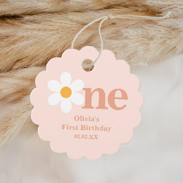 Pink Daisy Birthday Party Geschenkanhänger