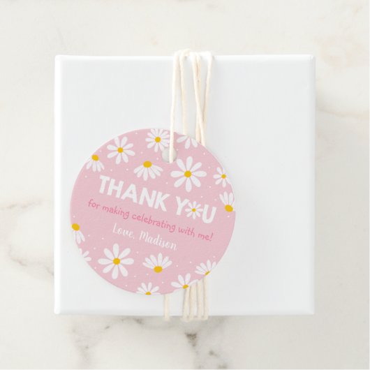 Pink Daisy Birthday Vielen Dank Geschenkanhänger (Beispiel)