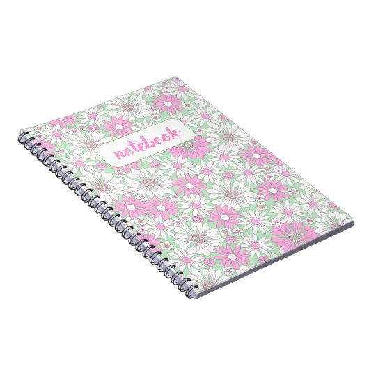 Pink Daisy Bloom Notebook Notizblock (Rechte Seite)