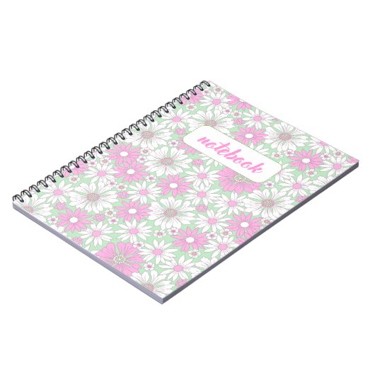Pink Daisy Bloom Notebook Notizblock (Linke Seite)
