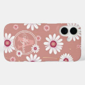 Pink Daisy Blooms: Minimalistisches Muster Case-Mate iPhone Hülle (Rückseite (Horizontal))