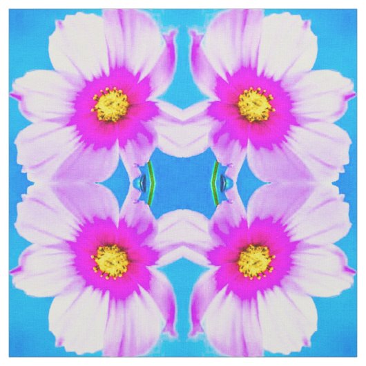 Pink Daisy Blues Fabric Stoff (Muster)