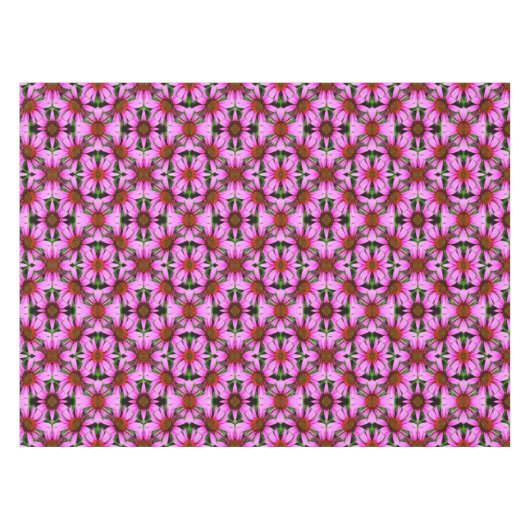 Pink Daisy Blume Abstraktes Muster Tischdecke (Vorderseite (Horizontal))