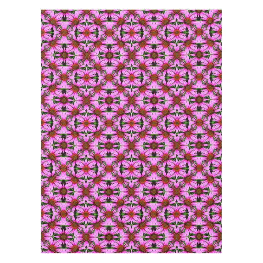 Pink Daisy Blume Abstraktes Muster Tischdecke (Vorderseite)
