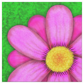 Pink Daisy Blume auf Green Beautiful Pattern Stoff (Nahaufnahme)